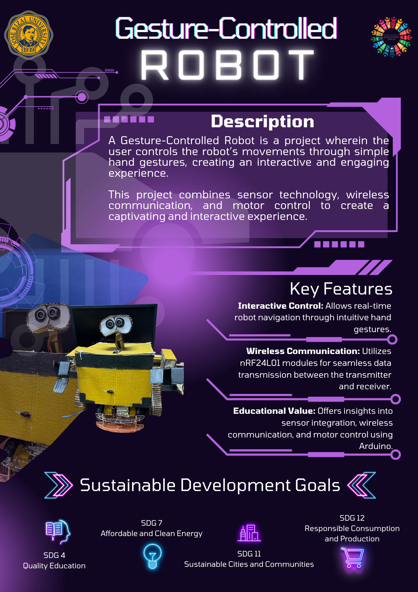 Hand Gesture Controlled Robot